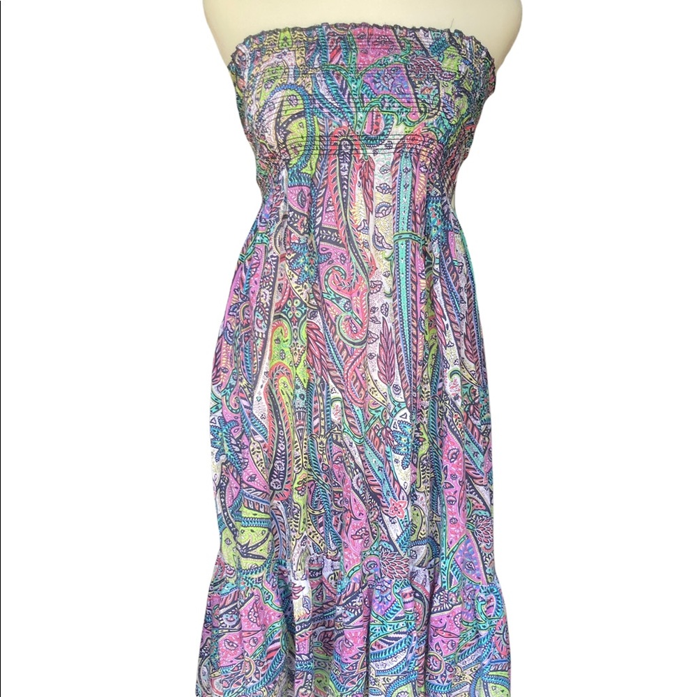 Tommy Bahama multicolored tube top dress